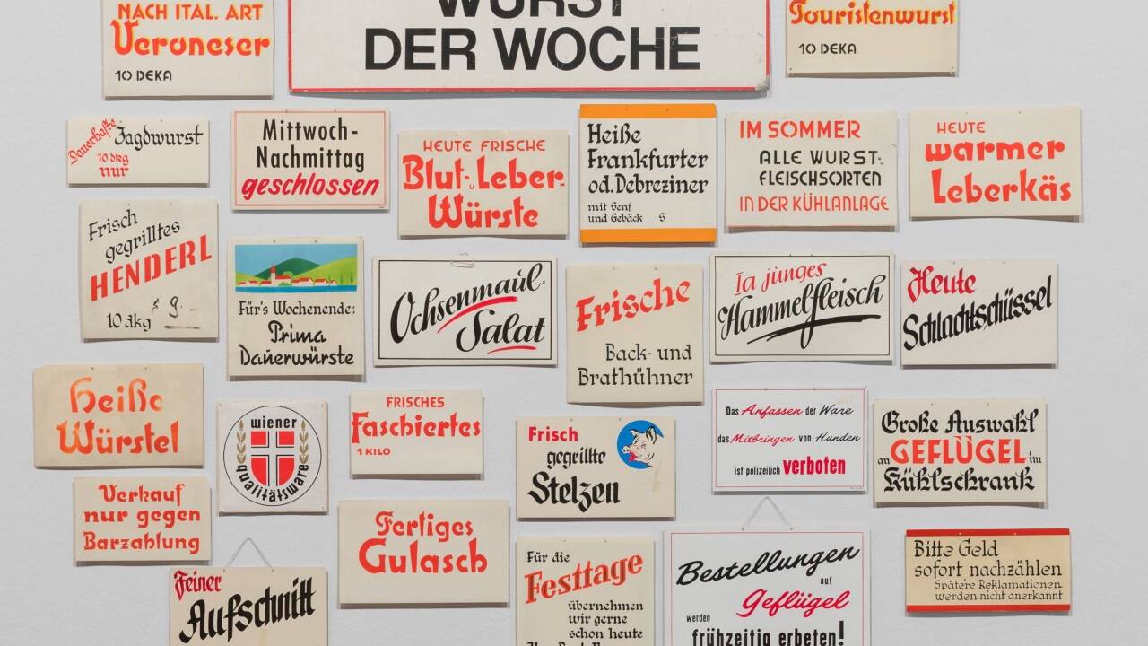 Große Auswahl, interessante Einblicke im Wien Museum zum Thema „Fleisch“.  