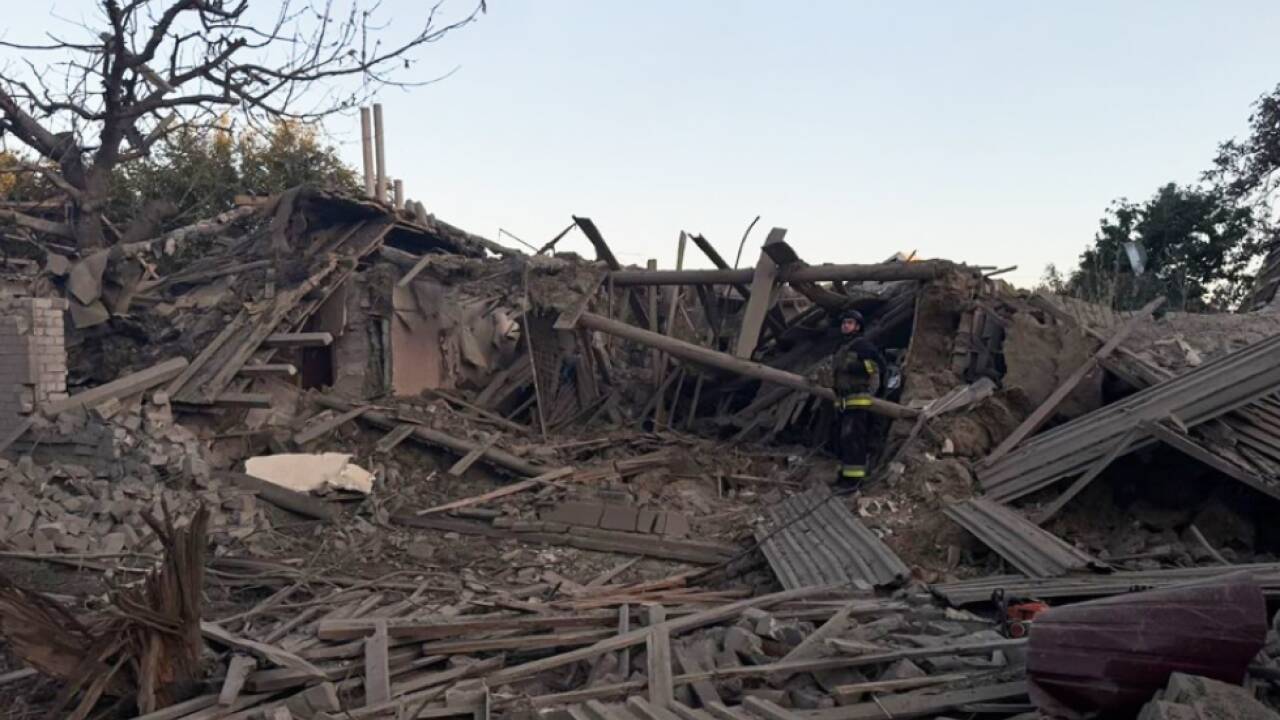 Zerstörte Gebäude in Saporischschja 