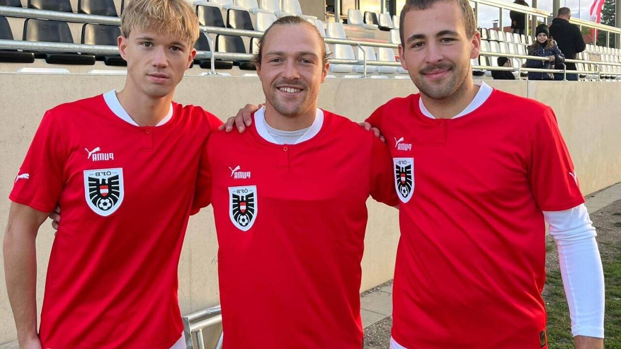 Feierten ihr Debüt im Amateur-Nationalteam: Ben Leitenstorfer, Felix Eliasch und Horst Nestaval (v. l.). 