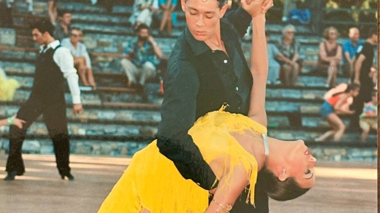 Florian Gschaider mit Partnerin Manuela Stöckl zu seiner aktiven Turniertänzerzeit. 