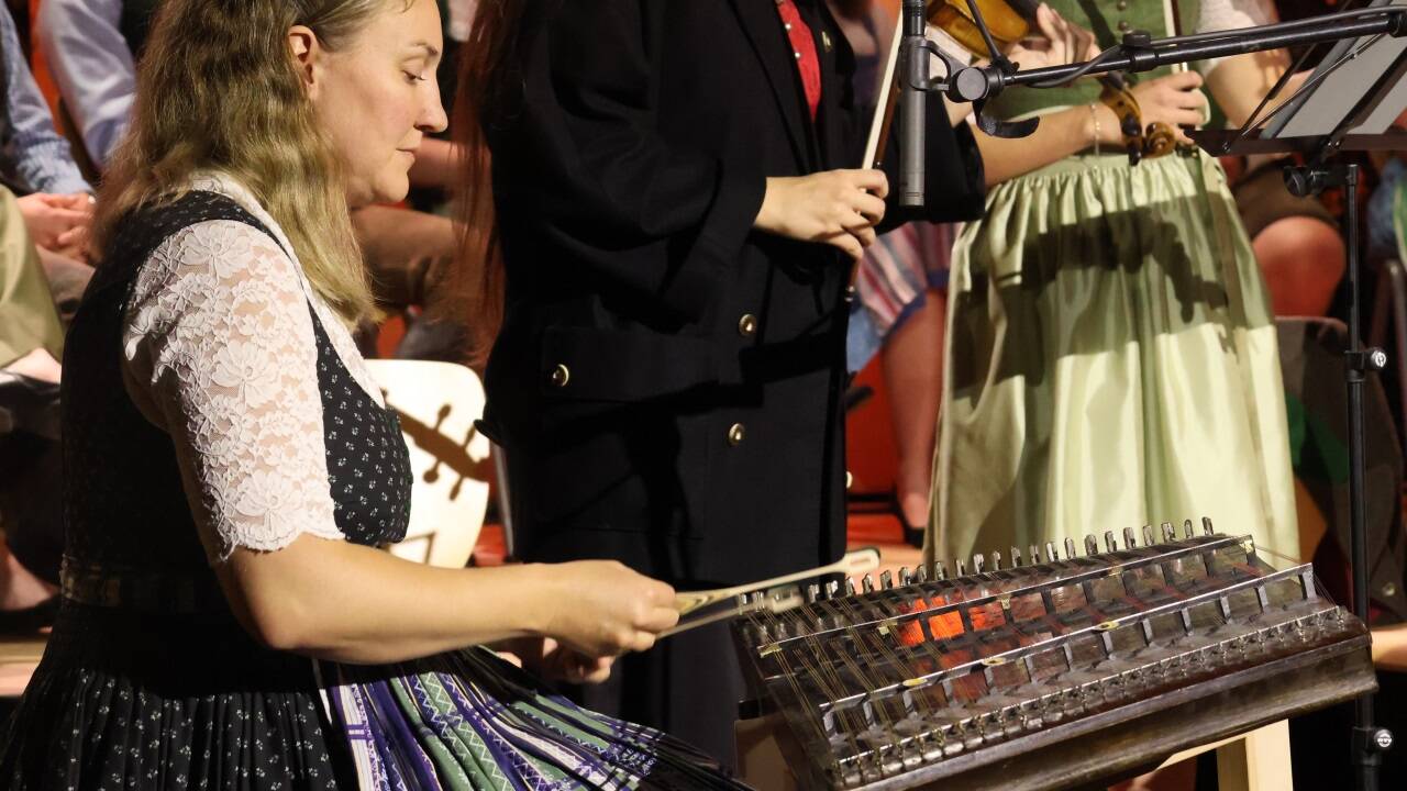 Am Hackbrett: Maria Purzeller<br /> (Radauer Ensemble).  
