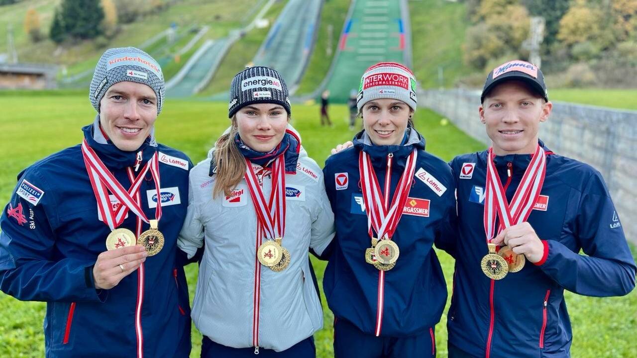Die Meister von Saalfelden: Franz-Josef Rehrl, Katharina Gruber, Lisa Eder und Jan Hörl (von links).  