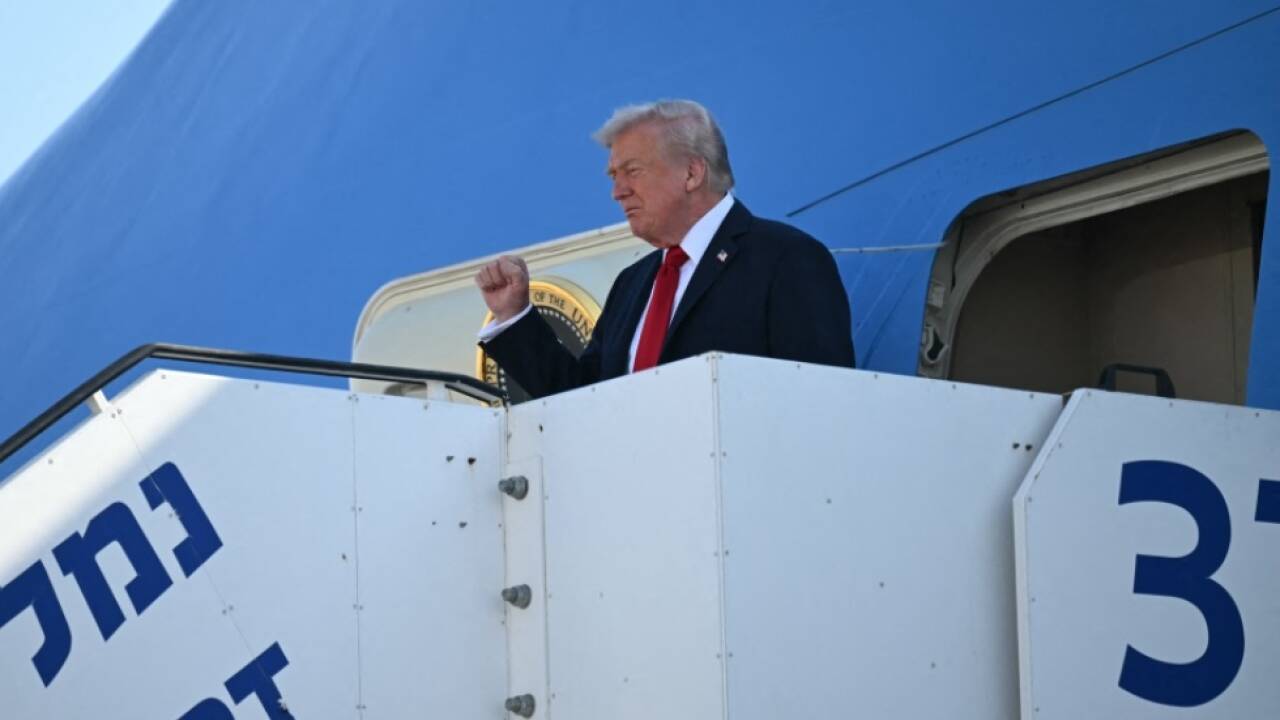 Trump auf dem Flughafen Ben Gurion in Israel 