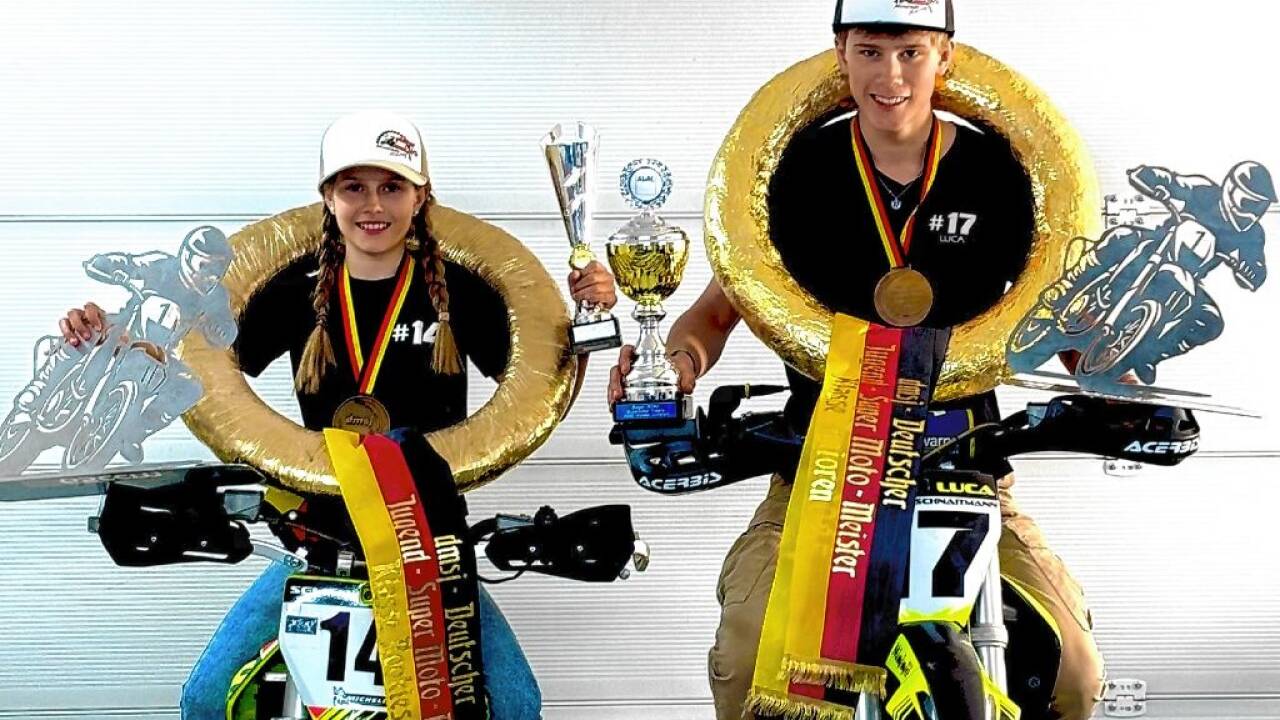 Luca und Selina Schnaitmann wurden Deutsche Meister in der Rookie- bzw. Junioren-Klasse 2025. 