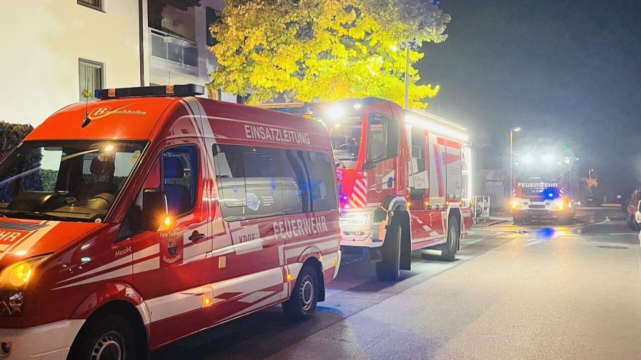 Bilder vom Rohrbruch Einsatz in Bischofshofen. 