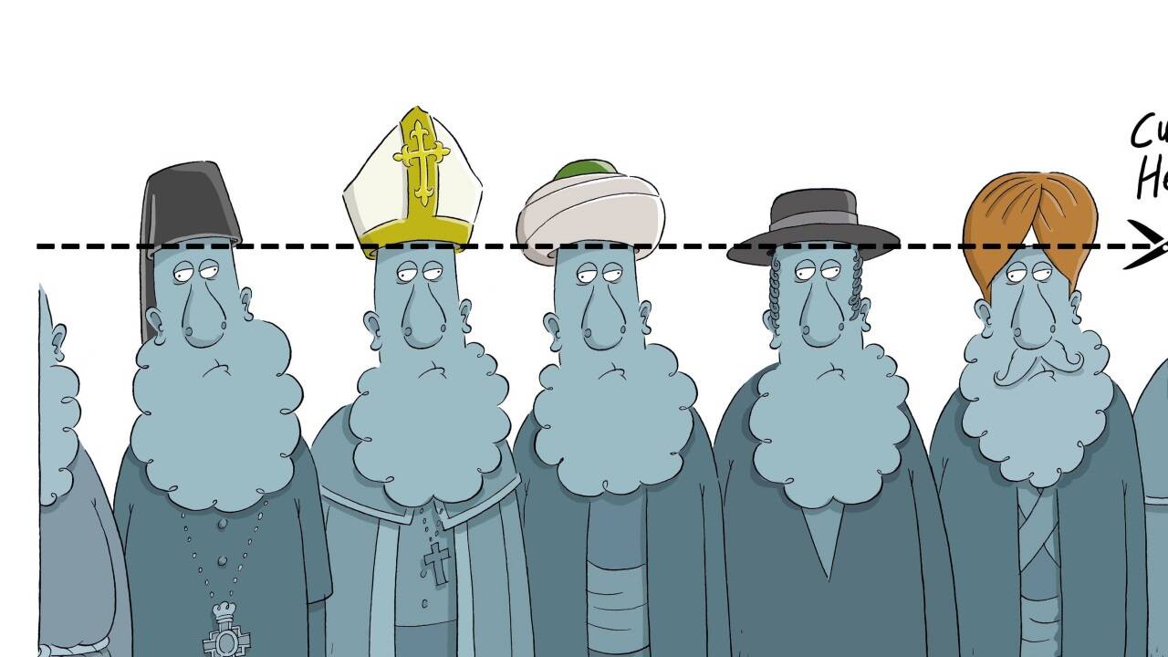 Sieger beim Kaktus-Cartoon-Award: Engin Selçuks Zeichnung „Cut Here“ 