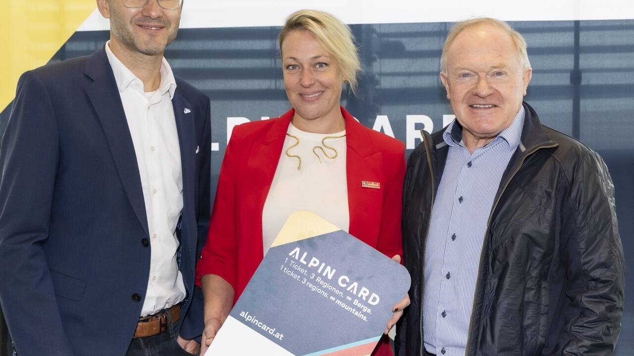 Thomas Maierhofer, Vorstand der Gletscherbahnen Kaprun AG; Isabella Dschulnigg-Geissler, Geschäftsführerin der Saalbacher Bergbahnen; Erich Egger, Vorstand der Schmittenhöhebahn AG. 