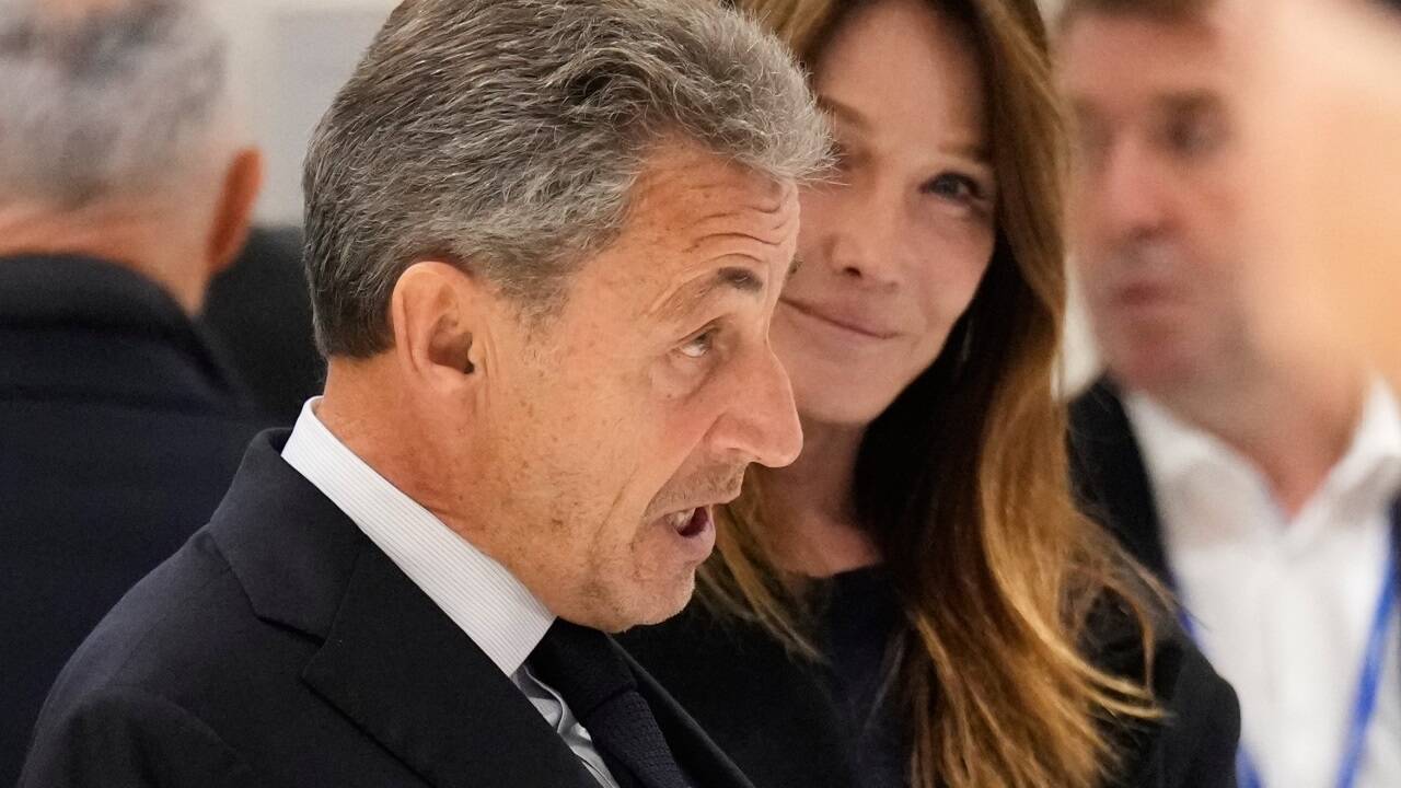 Nicolas Sarkozy und seine Frau Carla Bruni nach der Urteilsverkündung. Nicolas Sarkozy und seine Frau Carla Bruni nach der Urteilsverkündung.