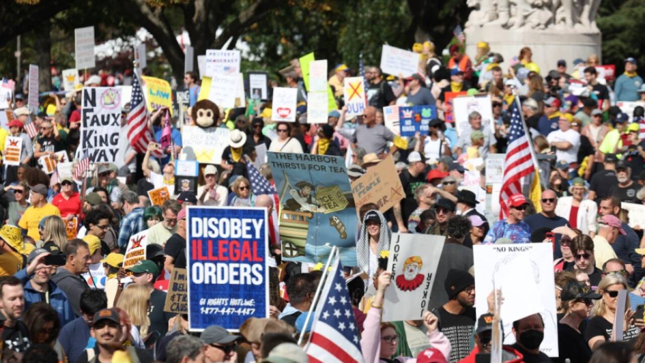 'No Kings'-Demo gegen US-Präsident Trump in Washington DC 