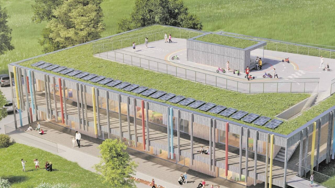So soll der neue Pfarrwerfener Kindergarten aussehen, der bis Ende 2026 am Pfarrfeld entsteht. So soll der neue Pfarrwerfener Kindergarten aussehen, der bis Ende 2026 am Pfarrfeld entsteht.