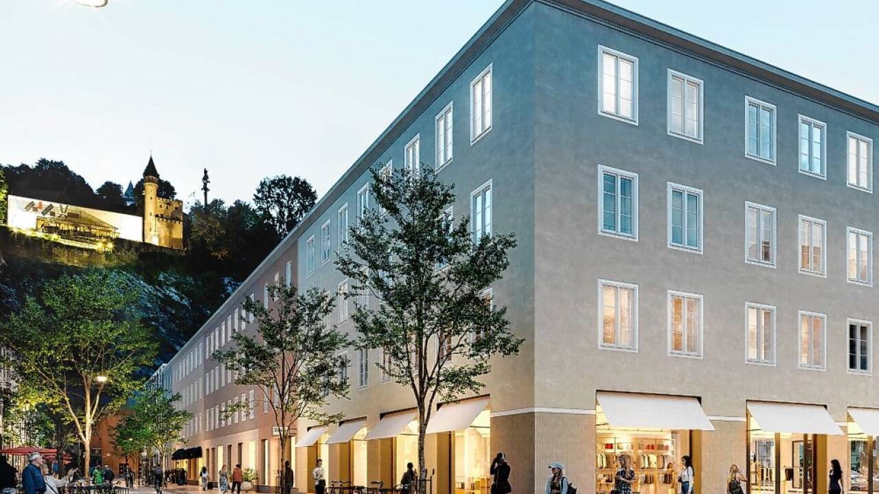 So soll das AVA-Hofgebäude nach dem Umbau aussehen, Blick vom Hanusch-Platz.  