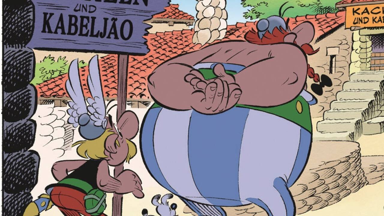 Asterix und Obelix sind wieder einmal auf Reisen, es geht nach Lusitanien, dem heutigen Portugal. 