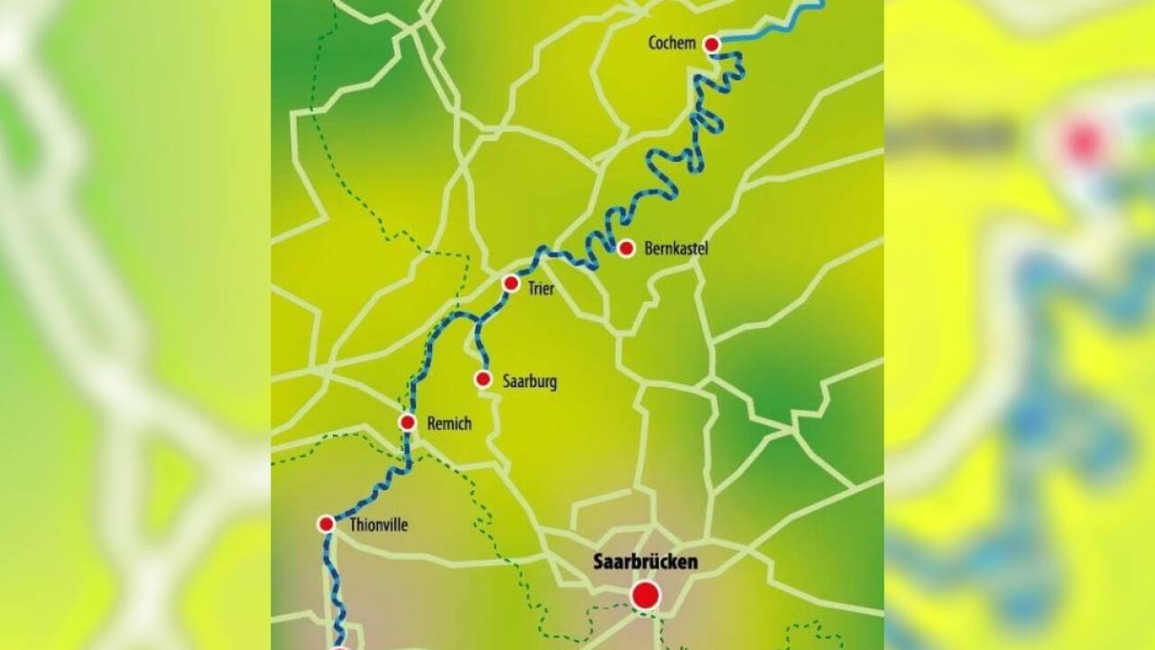 Die Route: Wahlweise von Metz nach Cochem oder retour.  Die Route: Wahlweise von Metz nach Cochem oder retour.