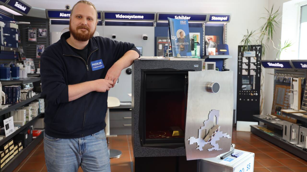 Nikolas Schober von Pichler Sicherheitstechnik. Anfang des Jahres habe das Geschäft in Maxglan viele Tresore verkauft. Aktuell sei die Nachfrage moderat. 