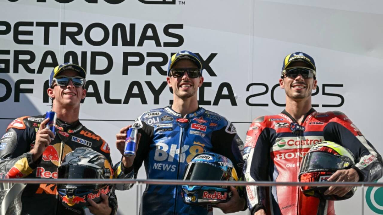 Das Siegerpodest der MotoGP in Sepang  Das Siegerpodest der MotoGP in Sepang