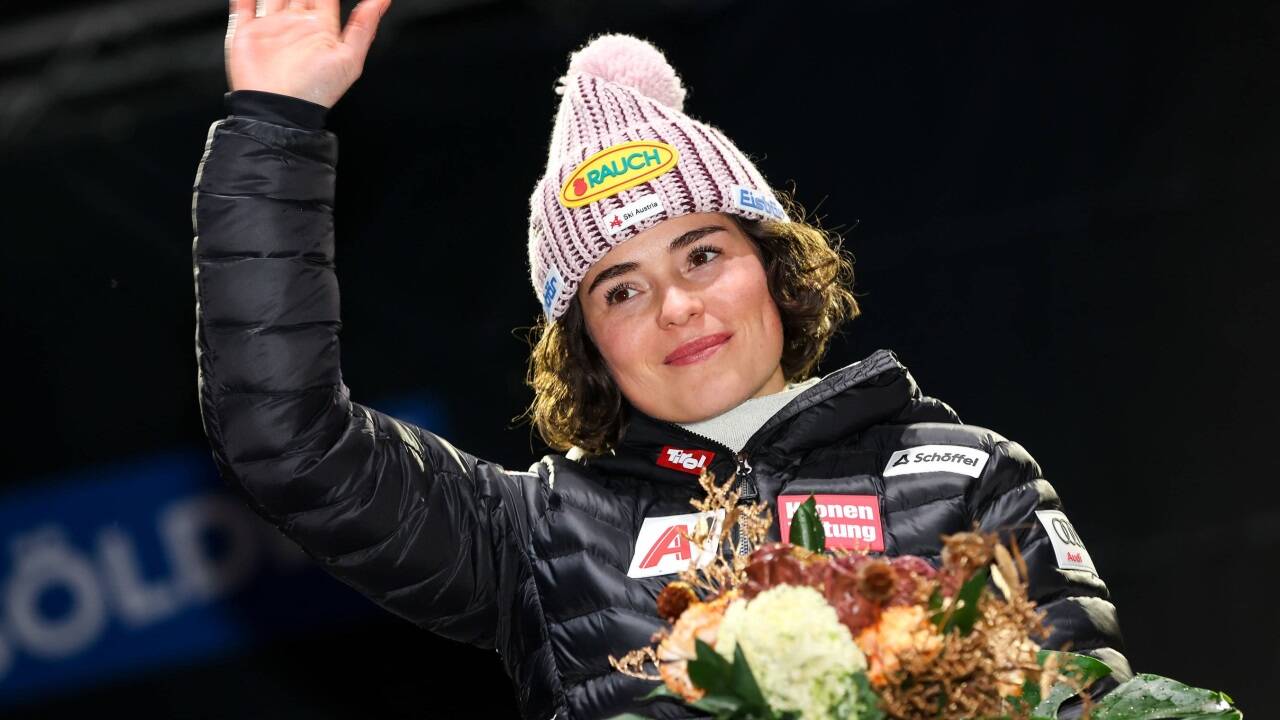 Julia Scheib feierte ihren ersten Sieg in Sölden.   Julia Scheib feierte ihren ersten Sieg in Sölden.