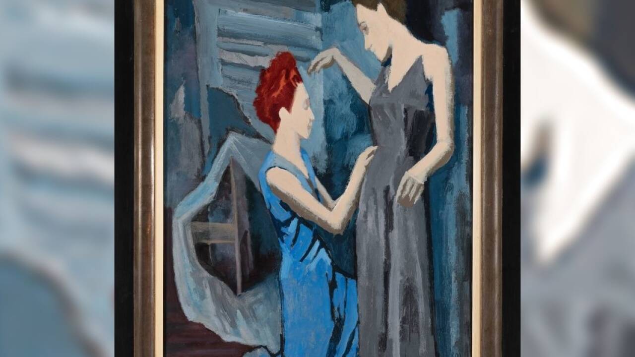 Alfred Schwarzschild, „Vier Brüder auf einem schwankenden Boot“, 1939, Öl auf Leinwand.   Alfred Schwarzschild, „Vier Brüder auf einem schwankenden Boot“, 1939, Öl auf Leinwand.