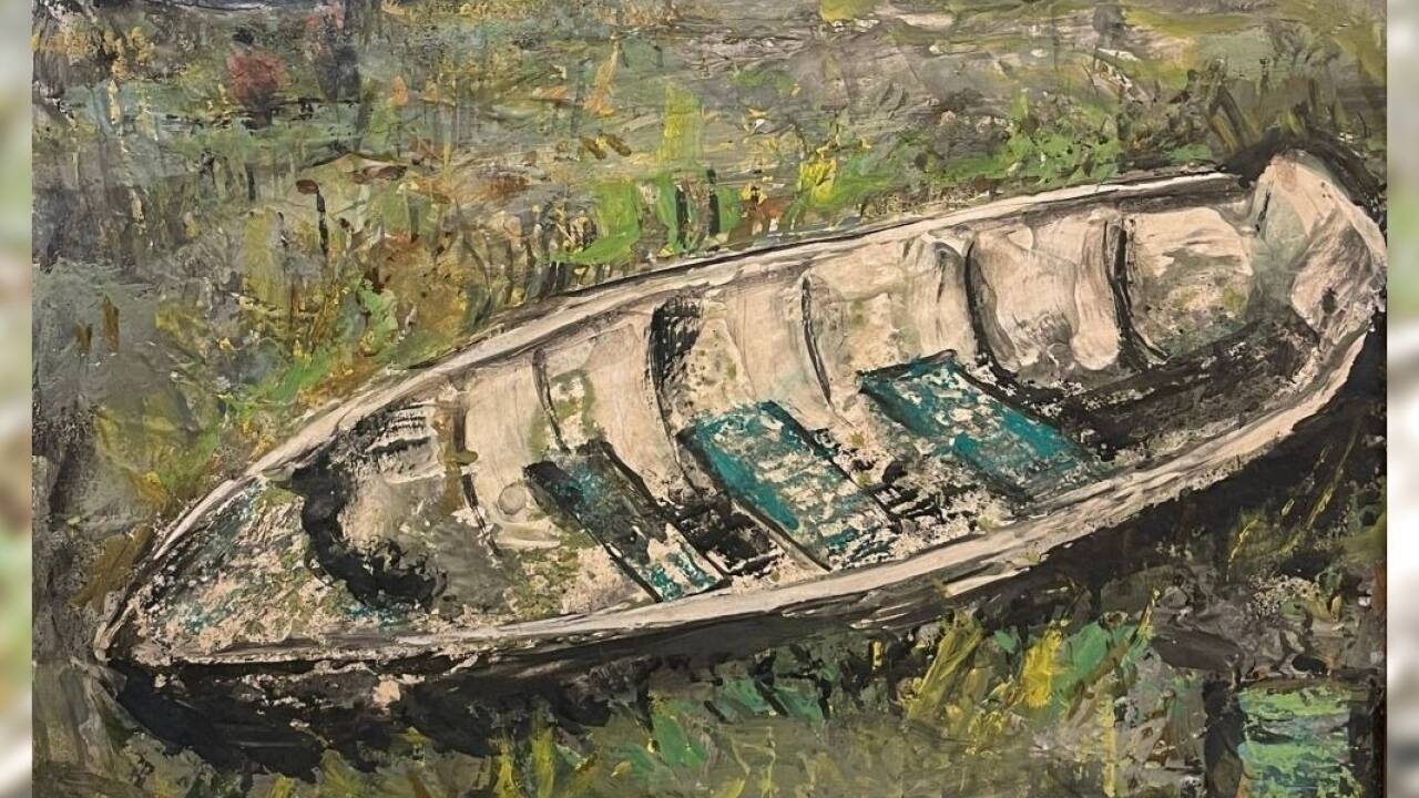 Samson Schames, „Gestrandetes Boot“, 1950  Samson Schames, „Gestrandetes Boot“, 1950