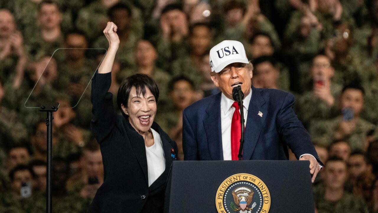 Japans neue Premierministerin Sanae Takaichi empfing US-Präsident Donald Trump. Japans neue Premierministerin Sanae Takaichi empfing US-Präsident Donald Trump.