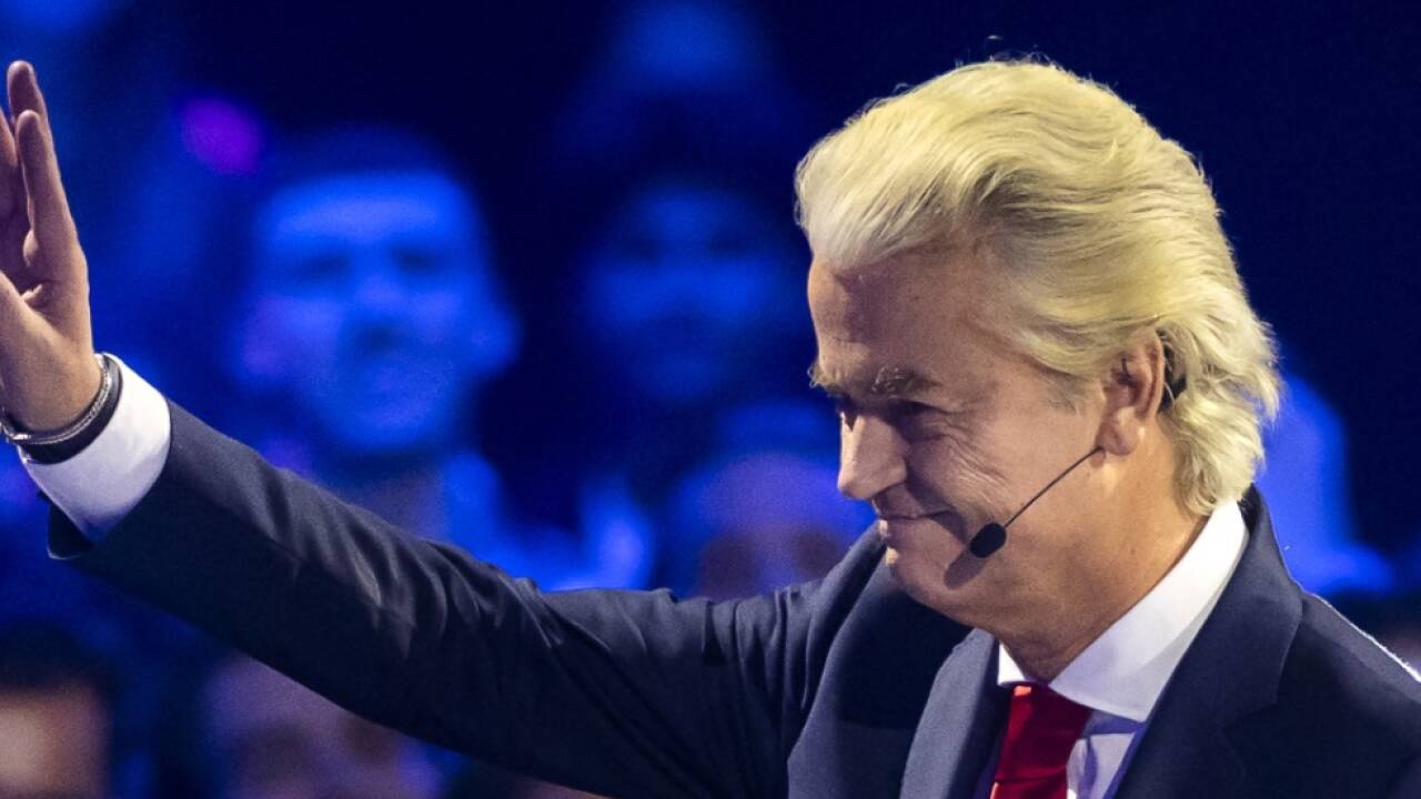 Der Rechtspopulist Wilders bei einer Wahldebatte  Der Rechtspopulist Wilders bei einer Wahldebatte