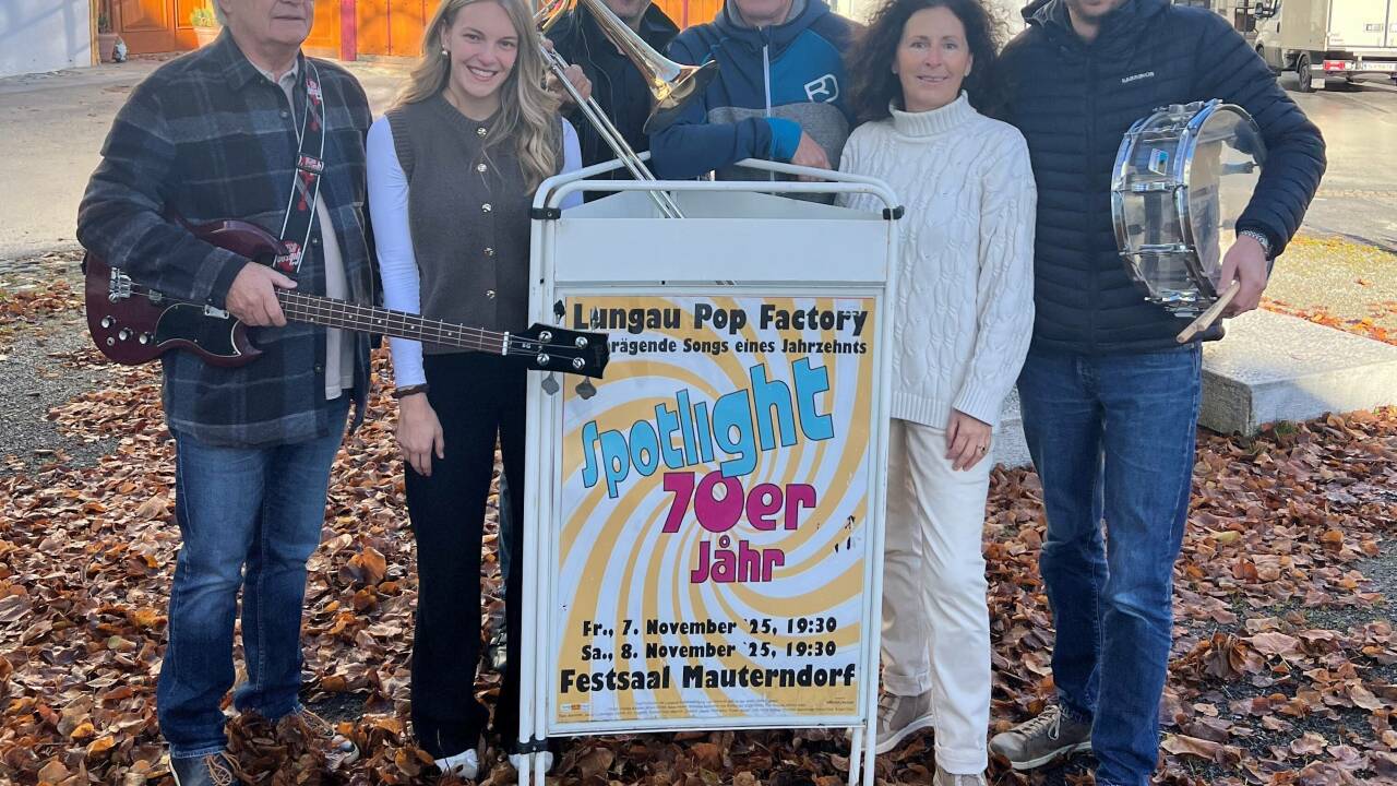 Musik Mauterndorf Perner Ein Teil der Band von links: „Bobby“ Loidl, Katharina Macheiner, Robert Ofner, „Hav“ Breitschädel, Maria Hauser und „Fio“ Fingerlos.