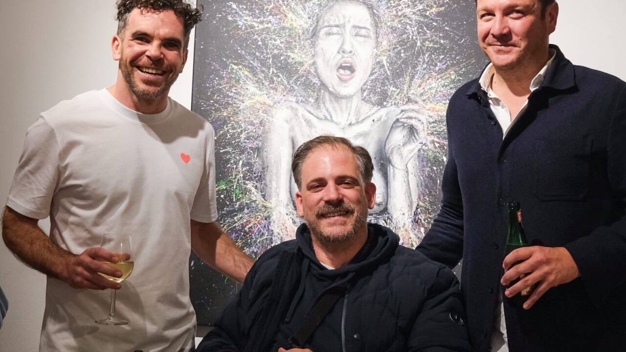 Künstler Wolfgang Mair alias Kowalski, Max Ruprecht und Michael Heitzinger (v. l.).  Bild: Mark Daniel Prohaska  Künstler Wolfgang Mair alias Kowalski, Max Ruprecht und Michael Heitzinger (v. l.).  Bild: Mark Daniel Prohaska