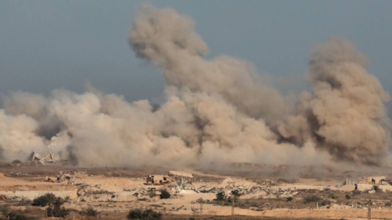 Staub über Gaza nach Raketeneinschlag (Archivbild)  Staub über Gaza nach Raketeneinschlag (Archivbild)