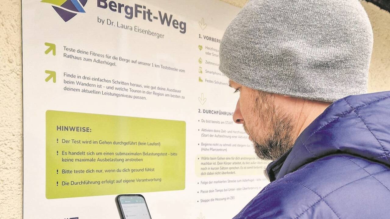 Am Startpunkt in der Nähe des Ruhpoldinger Rathauses erfährt man auf einer Informationstafel alles, was man wissen muss. 