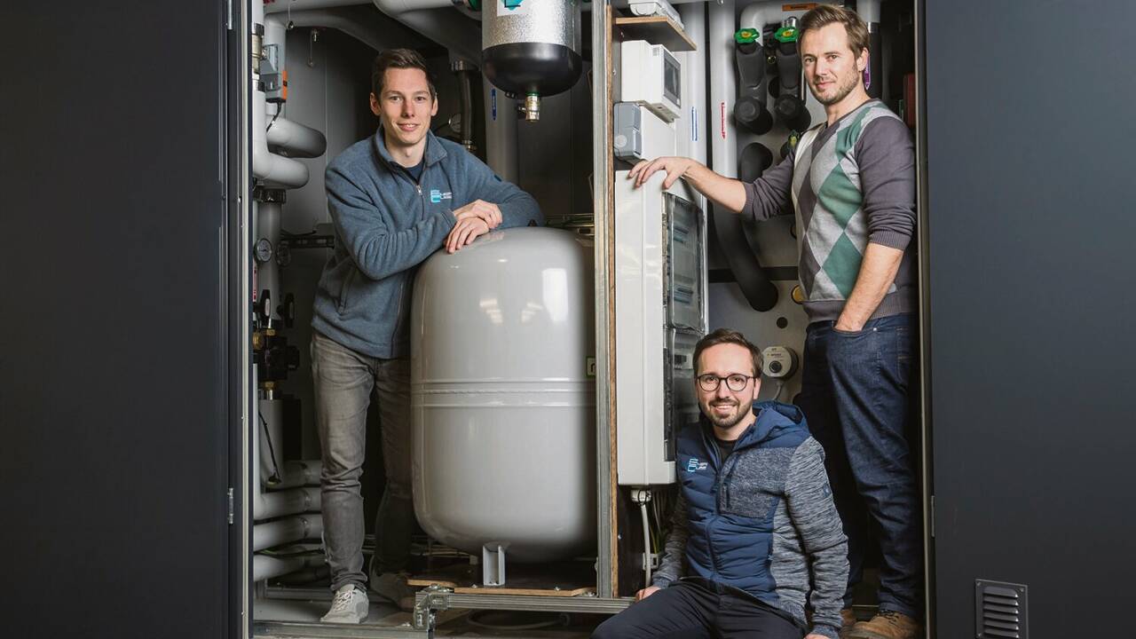 Laurenz Sutterlüty, David Riedl und Felix Neumann von EnerCube. 