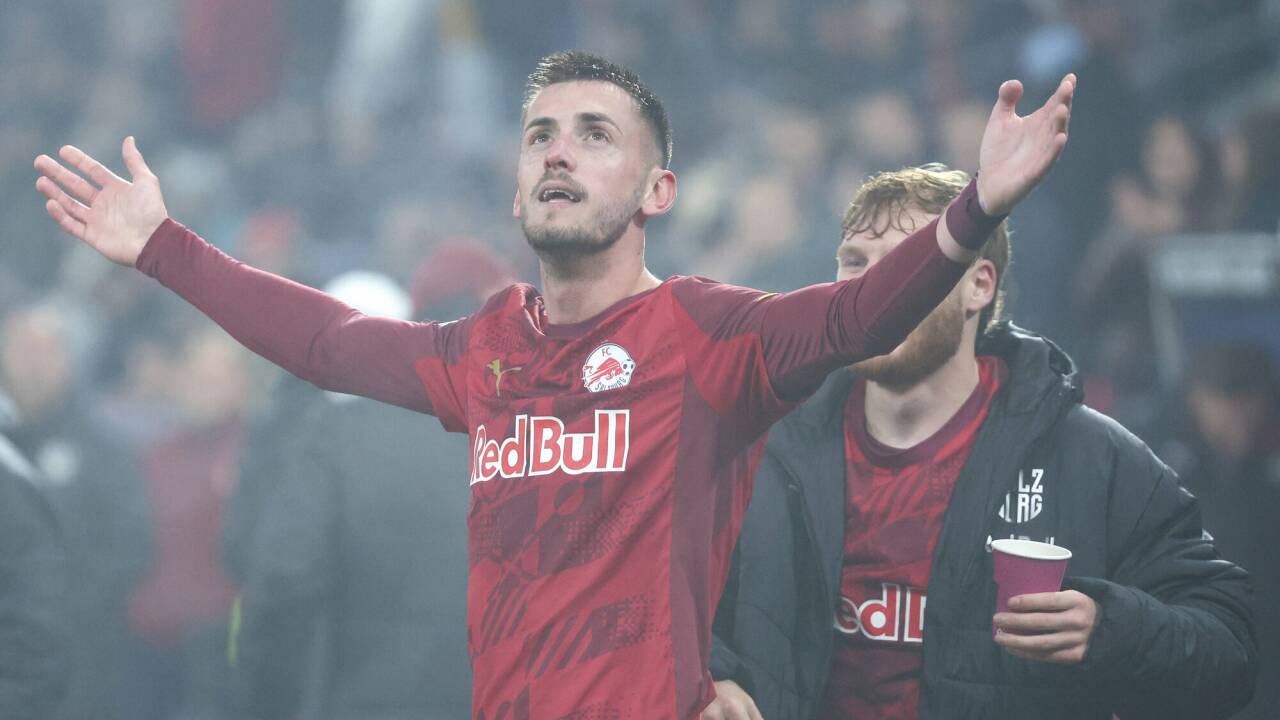Aleksa Terzic avancierte beim Spiel der Bullen in der Europa League am Donnerstag zum Matchwinner. Aleksa Terzic avancierte beim Spiel der Bullen in der Europa League am Donnerstag zum Matchwinner.