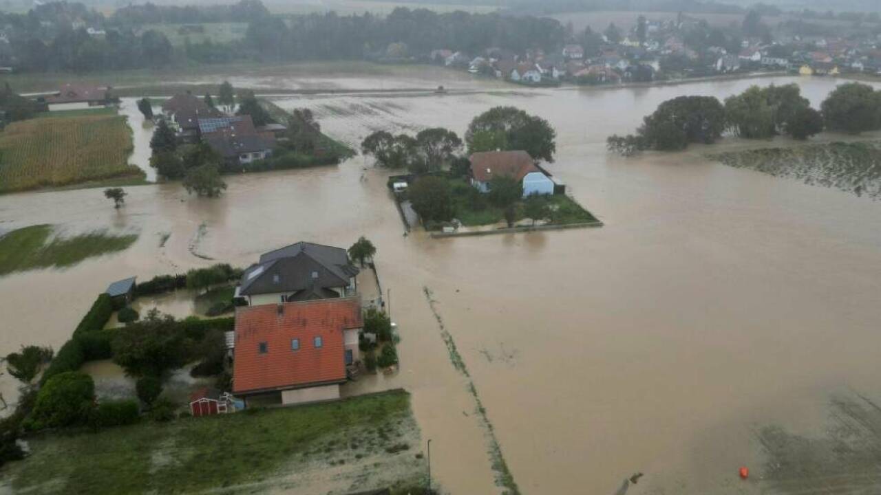 Überflutungen, aufgenommen am Sonntag, 15. September 2024, in der Nähe von Böheimkirchen. Überflutungen, aufgenommen am Sonntag, 15. September 2024, in der Nähe von Böheimkirchen.