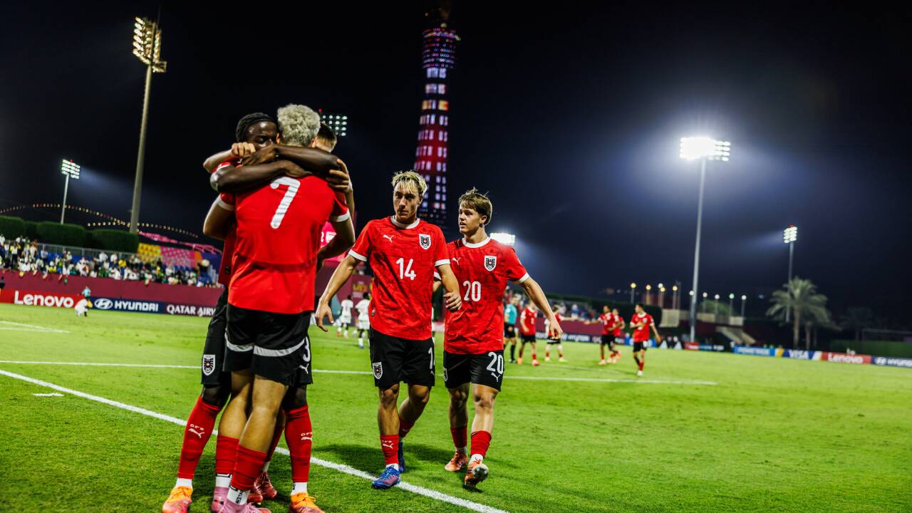 Österreichs Fußball-Nachwuchs jubelt in Doha über einen historischen Erfolg. Österreichs Fußball-Nachwuchs jubelt in Doha über einen historischen Erfolg.