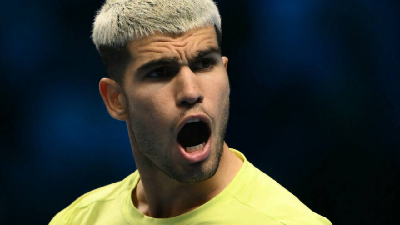 Carlos Alcaraz jubelte über seinen Auftaktsieg Carlos Alcaraz jubelte über seinen Auftaktsieg