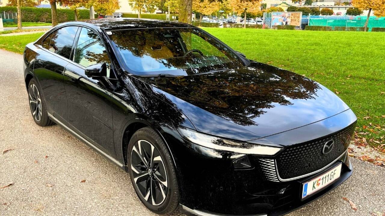 Hochwertiger Auftritt: der Mazda 6e. Hochwertiger Auftritt: der Mazda 6e.