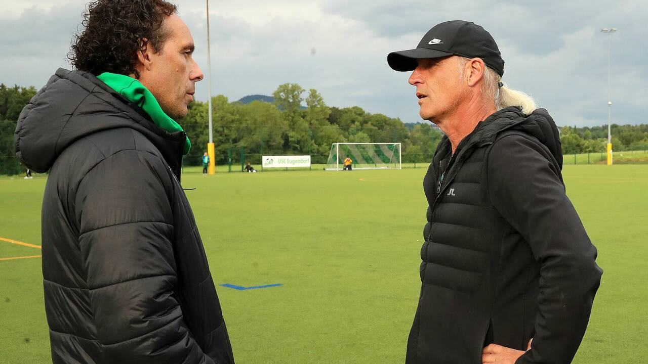 Die beiden ehemaligen Bundesliga-Kicker Heimo Pfeifenberger (r.) und Markus Scharrer haben seit Sommer beim Salzburg-Ligisten Eugendorf zusammengearbeitet. 