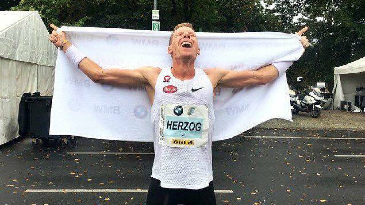Peter Herzog beim Berlin-Marathon. 