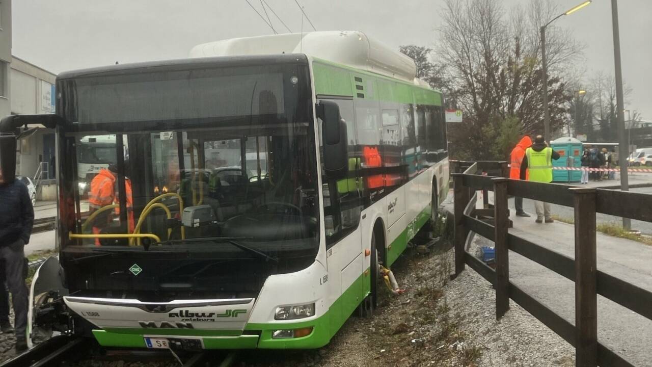 Die Busfahrerin kam mit ihrem Fahrzeug von der Fahrbahn ab. Die Busfahrerin kam mit ihrem Fahrzeug von der Fahrbahn ab.