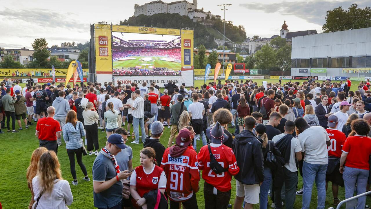 Public Viewing während der Euro 2024 im Nonntal. Public Viewing während der Euro 2024 im Nonntal.