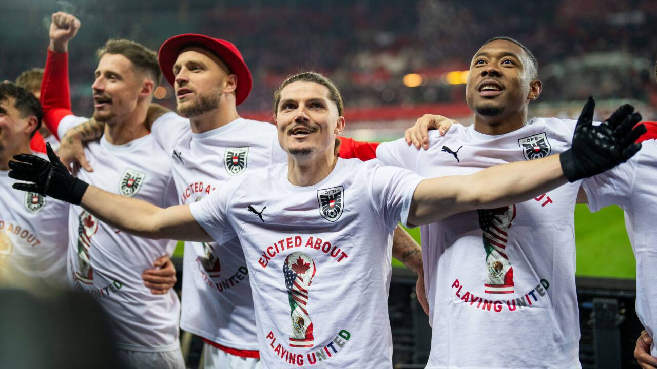 Die ÖFB-Leistungsträger David Alaba, Marcel Sabitzer und Marko Arnautović (von rechts) wollen ihre Teamkarriere mit einer starken WM 2026 in den USA, Kanada und Mexiko krönen. 