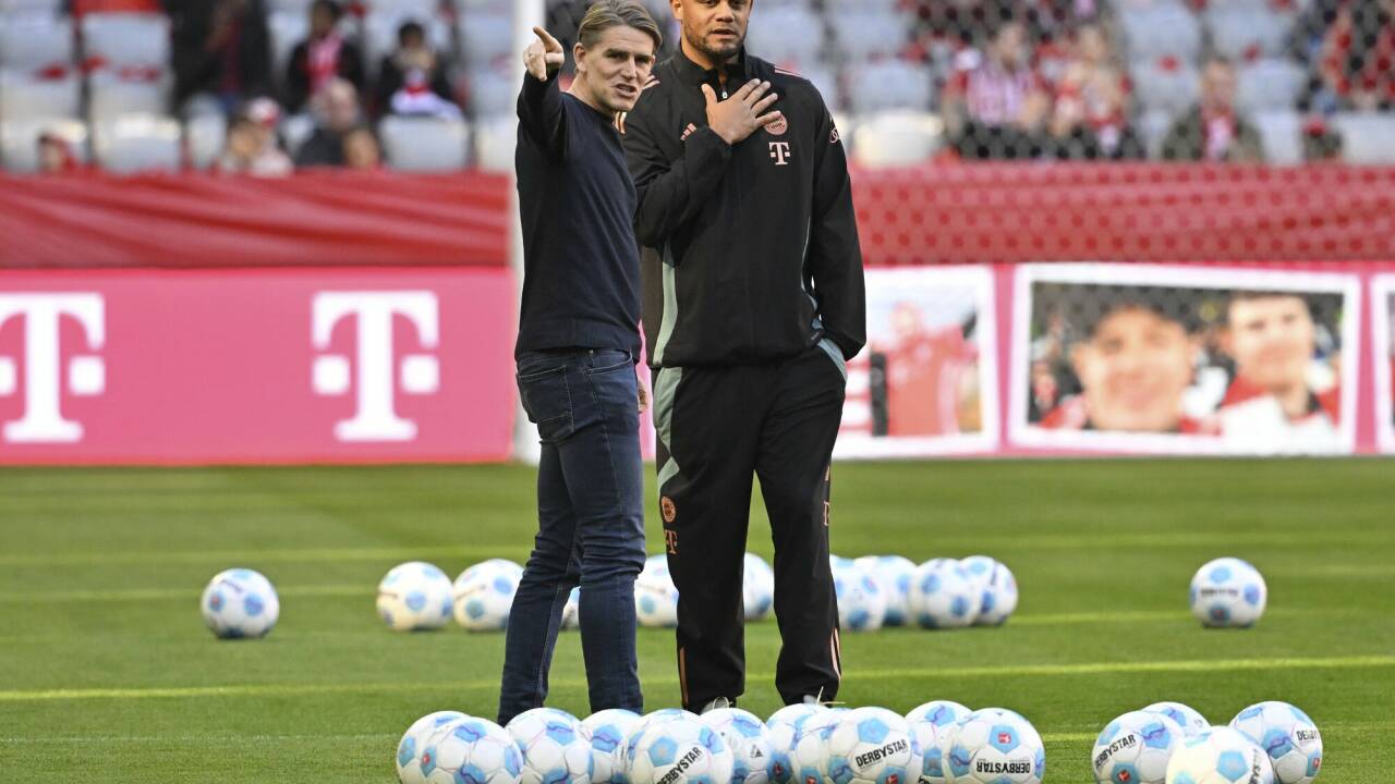 Verstehen sich blendend: Sportdirektor Christoph Freund und Trainer Vincent Kompany. Verstehen sich blendend: Sportdirektor Christoph Freund und Trainer Vincent Kompany.