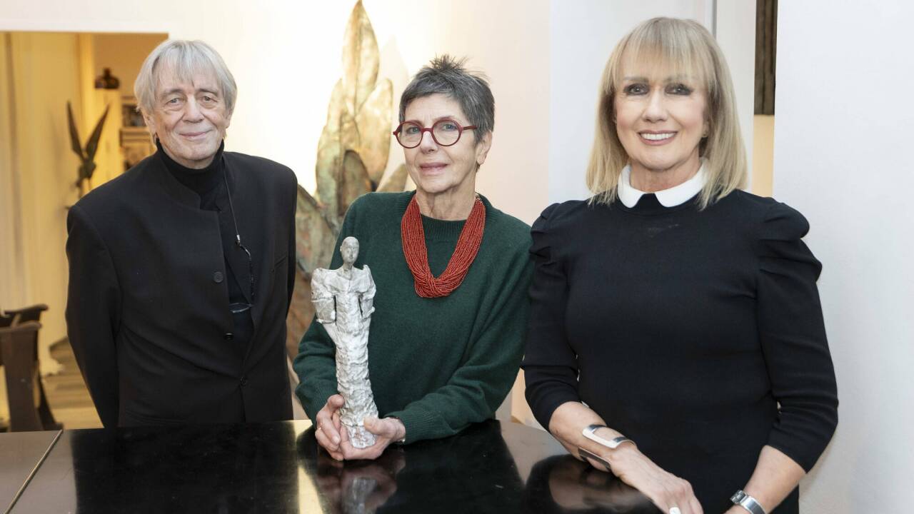 Die Künstler Zoltán Pap und Katharina Schmidinger mit Galeristin Eva Pap. 