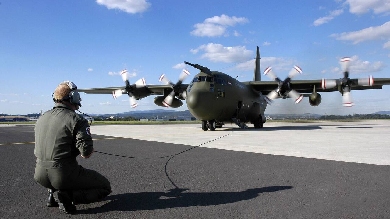 Eine C-130 Hercules Transportmaschine des Bundesheeres. Eine C-130 Hercules Transportmaschine des Bundesheeres.