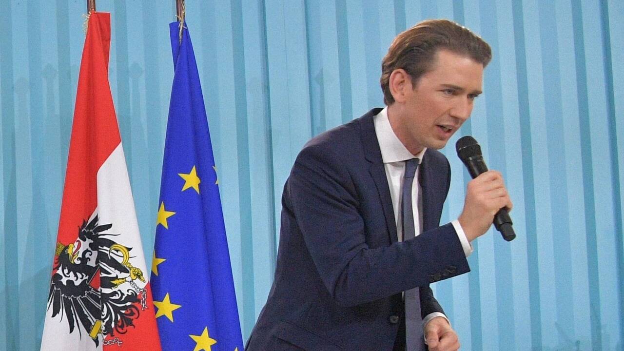 Sebastian Kurz am Sonntagabend in Wien.  Sebastian Kurz am Sonntagabend in Wien.