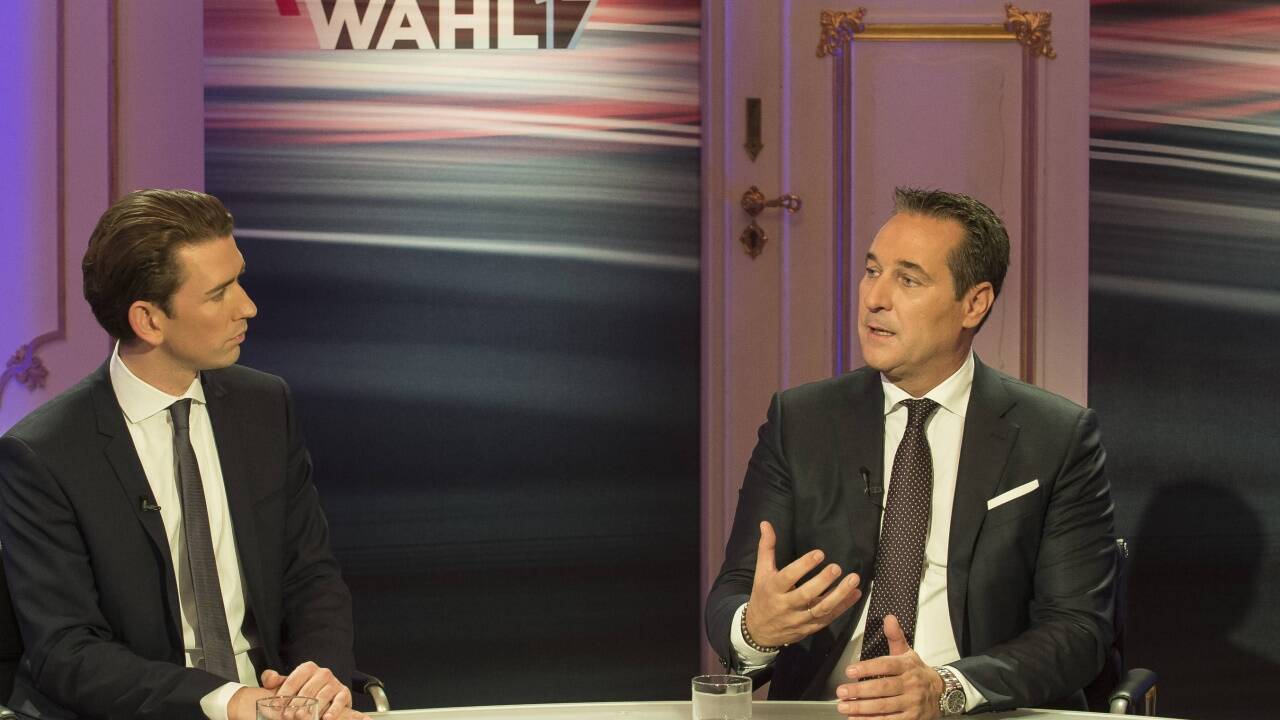 Kanzler und Vizekanzler? Sebastian Kurz und Heinz-Christian Strache bei der "Wahl 17: Runde der Spitzenkandidaten" im ORF.  Kanzler und Vizekanzler? Sebastian Kurz und Heinz-Christian Strache bei der 'Wahl 17: Runde der Spitzenkandidaten' im ORF.
