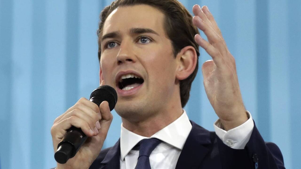 Sebastian Kurz am Sonntagabend in Wien.  Sebastian Kurz am Sonntagabend in Wien.
