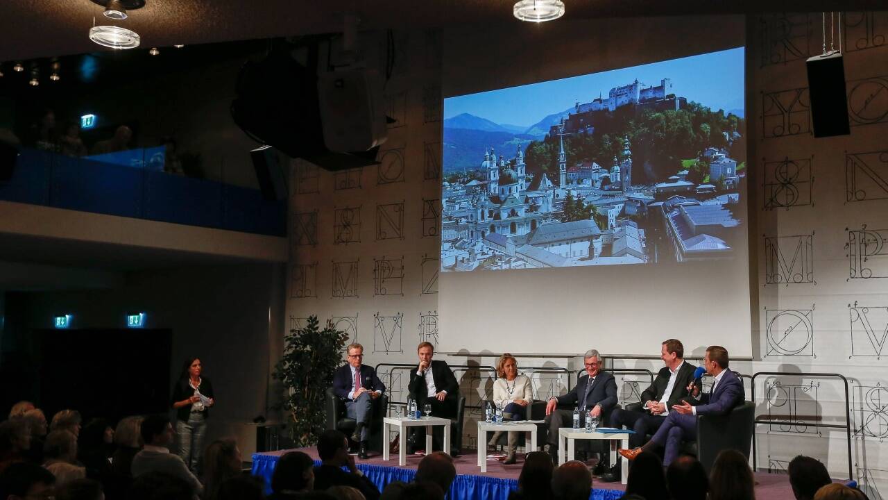 Podiumsdiskussion der Spitzenkandidaten für die Bürgermeisterwahl am Dienstagabend im SN-Saal. 