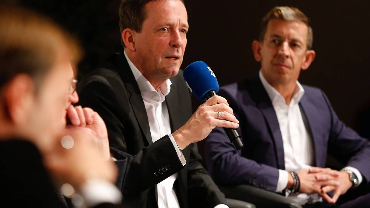 Podiumsdiskussion der Spitzenkandidaten für die Bürgermeisterwahl am Dienstagabend im SN-Saal. 