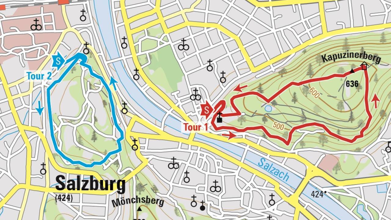 In herbstlicher Stille über den Dächern der Stadt Salzburg wandern. HEUGL 