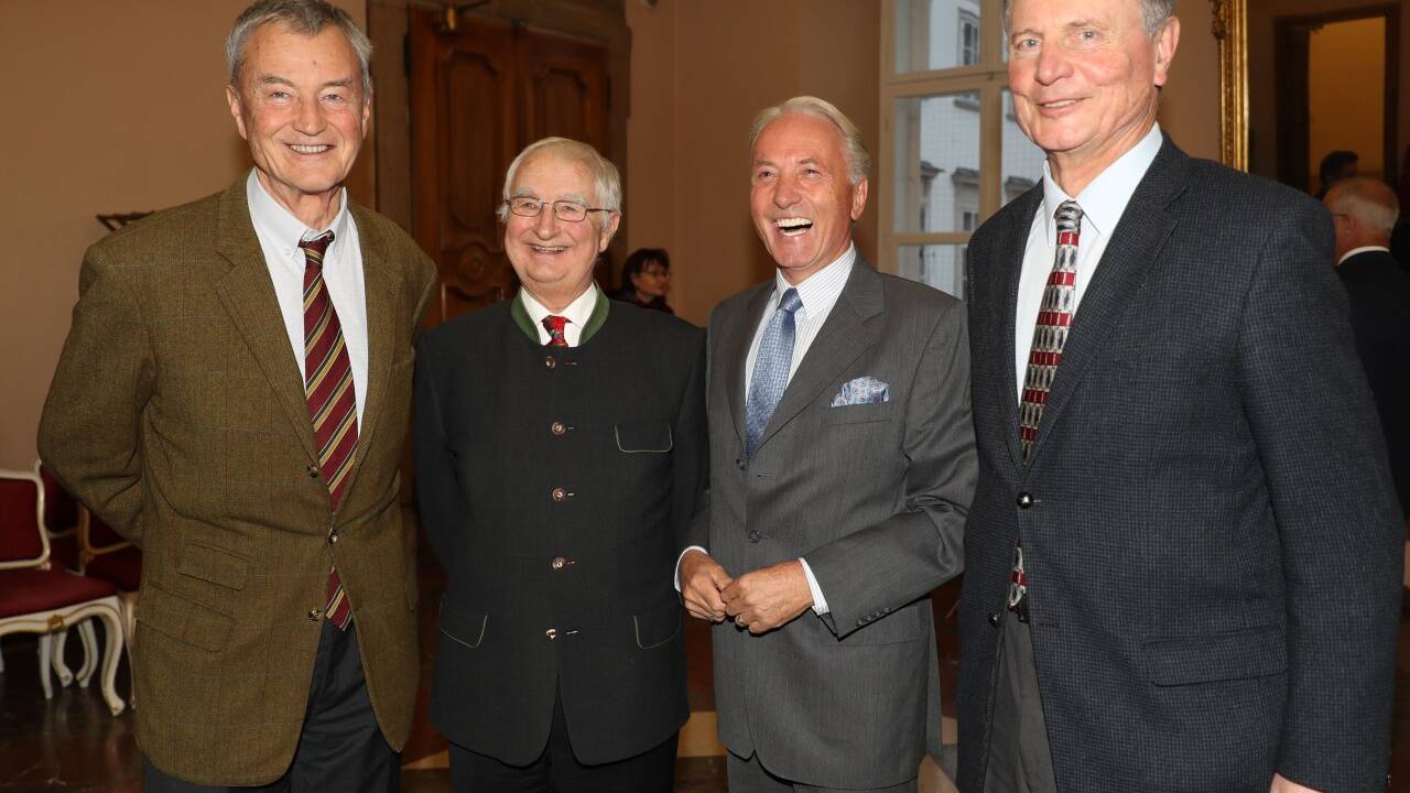 Altbürgermeister vereint: Josef Dechant, Harald Lettner, Karl Gollecker und Josef Reschen (v. l.).  