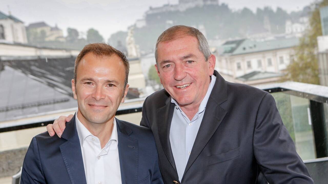 Heinz Schaden und sein Wunschnachfolger Bernhard Auinger auf einem Archivbild aus dem Jahr 2016.  
